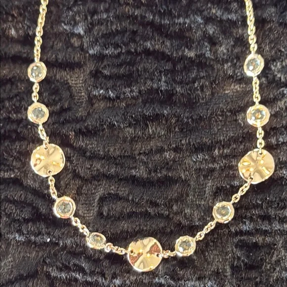 Ippolita *Rose Gold Necklace 18" Wavy Disc & Quartz Stone - Picture 8 of 11